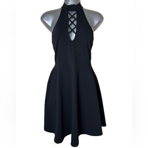 Express Open Back Skater Halter Dress • NWT • Size: XS